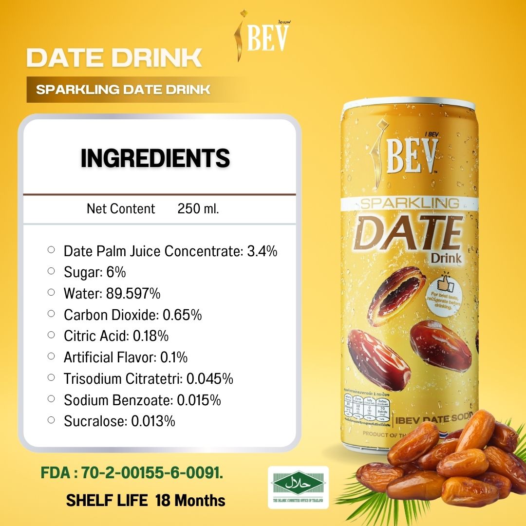 IBEV SPARKLING DATE DRINK 6 CANS (6 X 240ML)