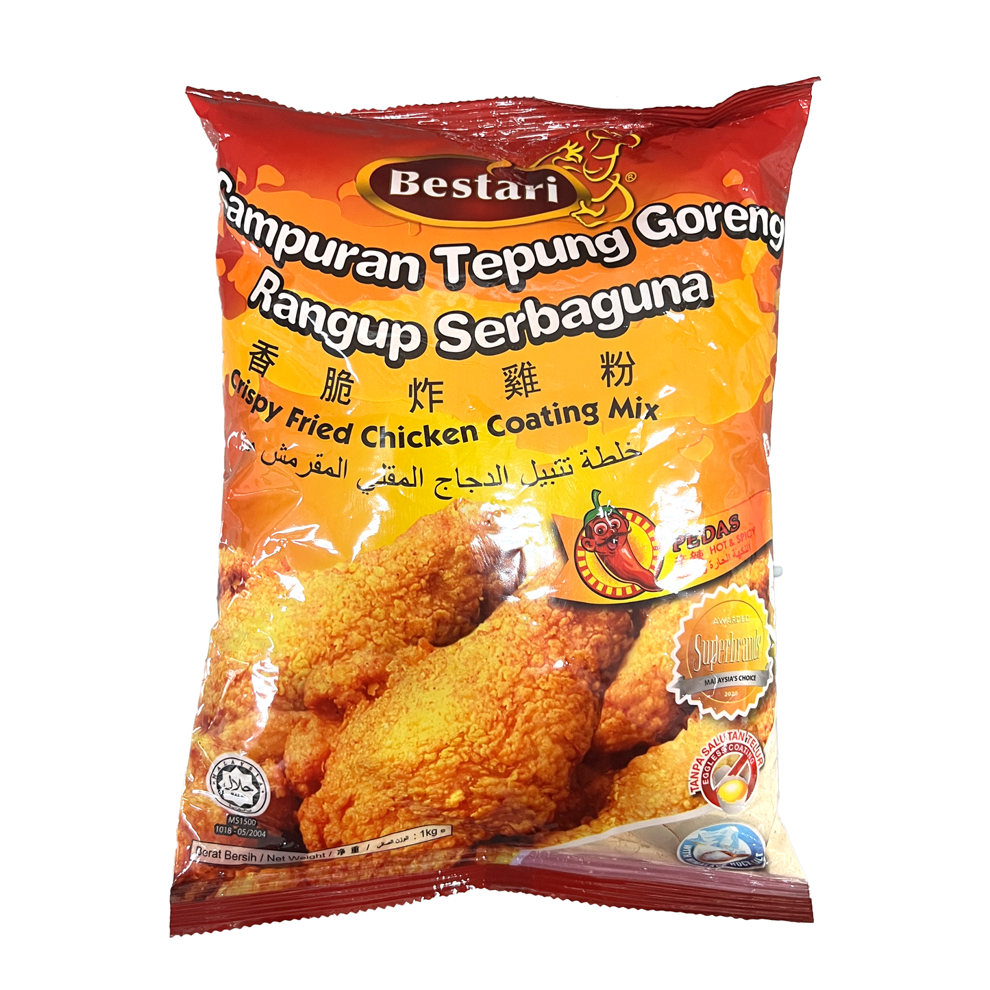 BESTARI CRISPY FRIED CHICKEN COATING MIX HOT & SPICY (1KG)