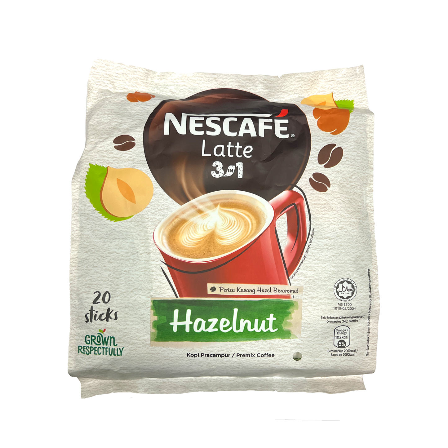 NESCAFE LATTE 3 IN 1 HAZELNUT (24G x 20)