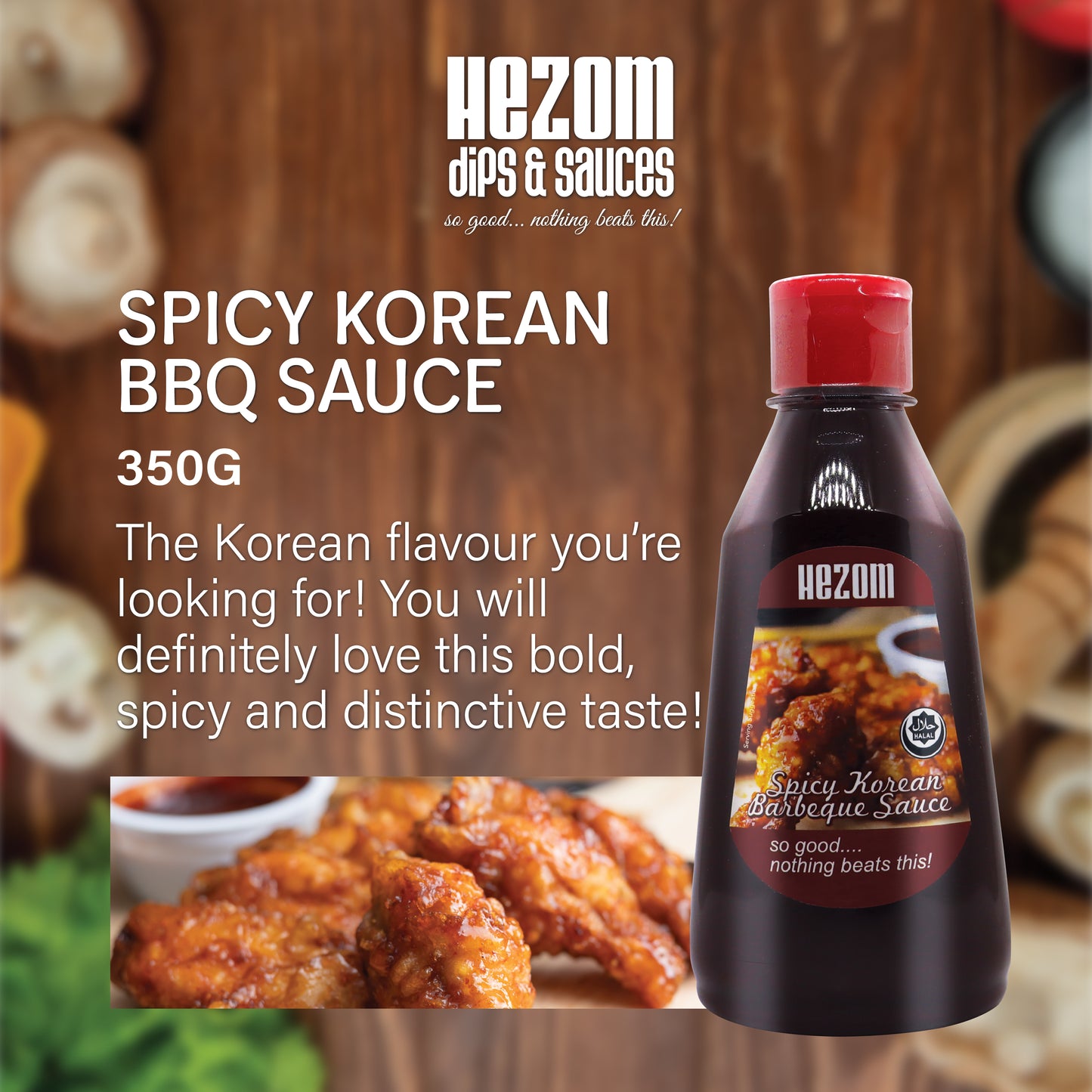 HEZOM SPICY KOREAN BBQ SAUCE BOTTLE (350G)