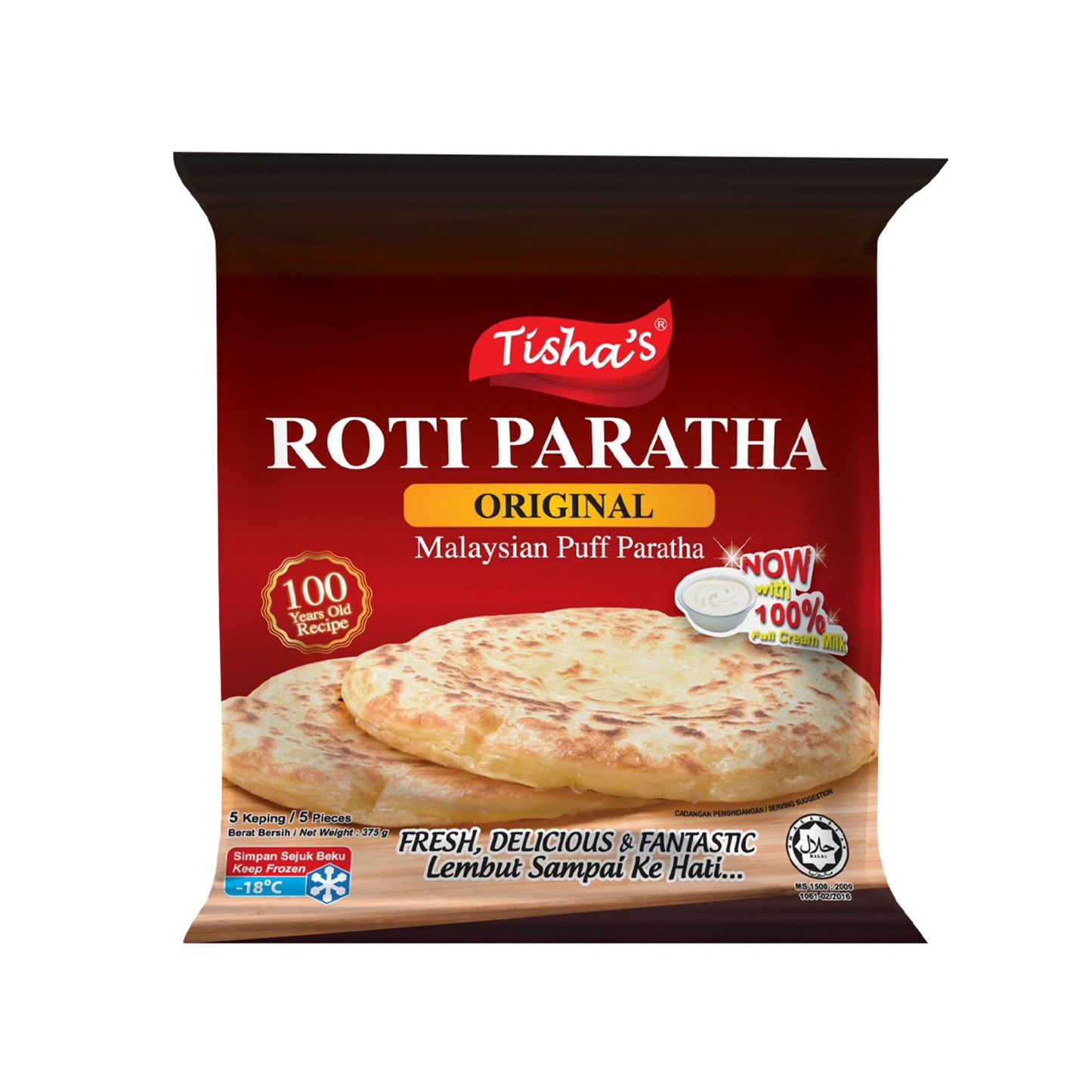 TISHA ROTI PARATHA ORIGINAL (5 PCS)