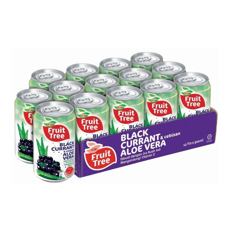 FRUIT TREE BLACKCURRANT ALOE VERA CAN (300ML X 12) CARTON