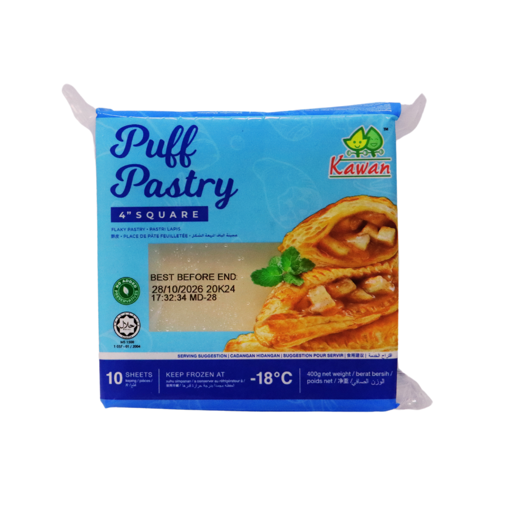 KAWAN PUFF PASTRY 4" SQUARE (10 SHEETS)