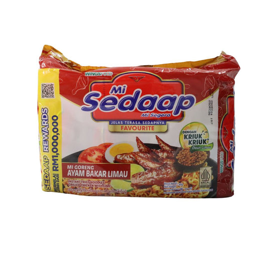 MI SEDAAP INSTANT NOODLES GRILLED CHICKEN WITH LIME (89G x 5)