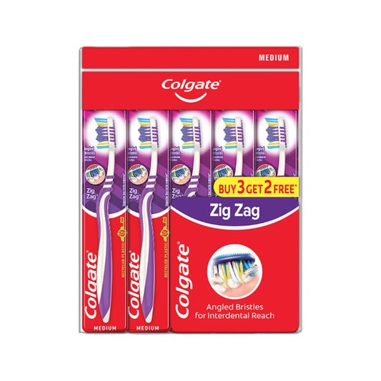 COLGATE ZIGZAG TOOTHBRUSH MEDIUM (5 PCS)